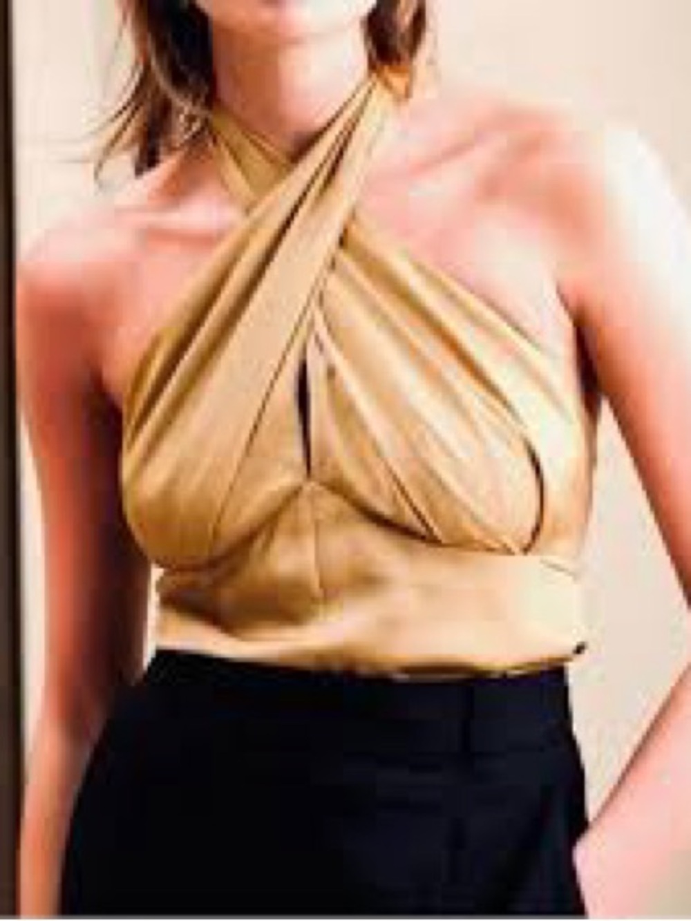 NWT Banana Republic Metallic Twist Halter Wrap Crop Top 10